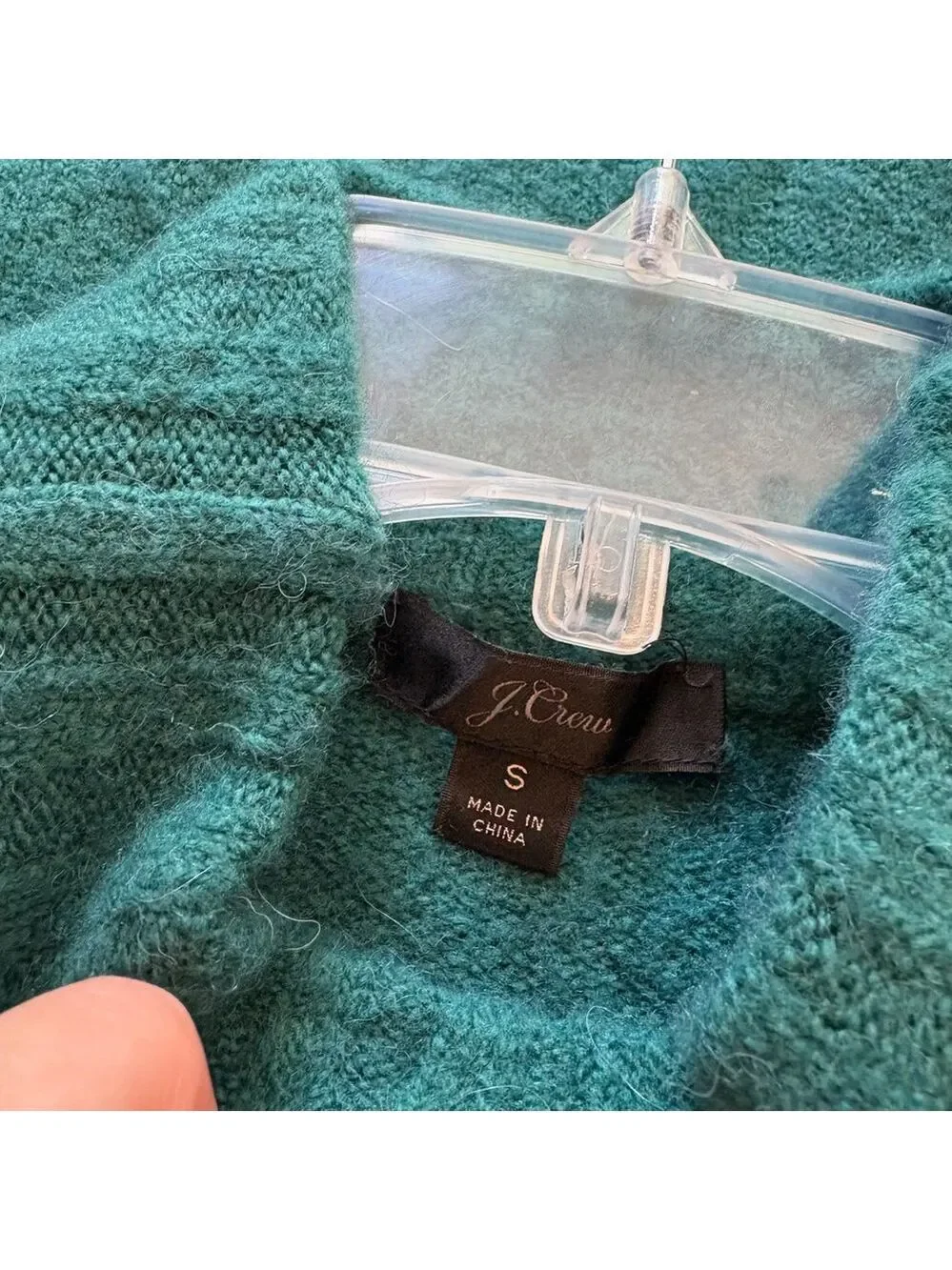 J. Crew Deep Teal Alpaca Blend Mock Neck Sweater